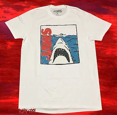 New Jaws Shark Cartoon Poster Mens Vintage Throwback T-Shirt • $19.95