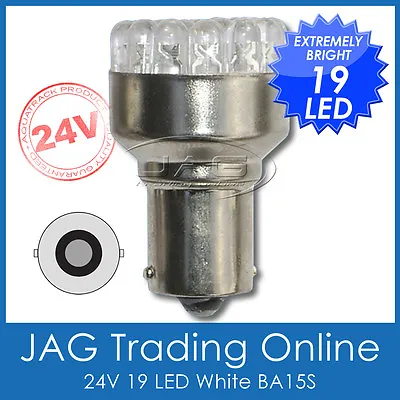 24V 19-LED BA15S 1156 WHITE AUTOMOTIVE GLOBE-Truck/Trailer/Caravan/RV Light Bulb • $9.17