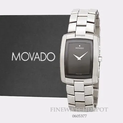 Authentic Movado Eliro Swiss Made Quartz Men's Black Dial Watch 0605377 • $1895