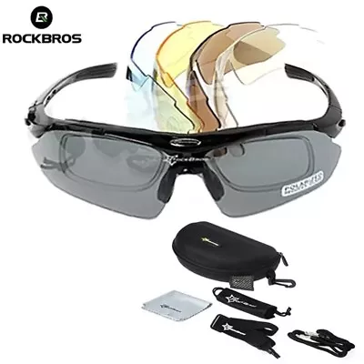 ROCKBROS Cycling Polarized Sunglasses Bike Sports Glasses Outdoor 5 Lenses • $28.77