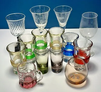 14 Piece Lot Vintage/ Miscellaneous Shot Glasses And Cordials. • $4.50