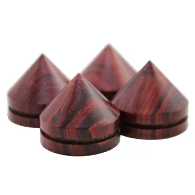 4x Rosewood Speaker Spike Cone Hifi Audio AMP Turntable Isolation Stand Feet Pad • $17.10