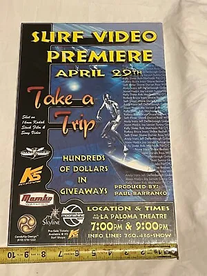 Surf Movie Poster From The 80’s Old School Vintage Surfing Surfboard La Paloma • $38.99