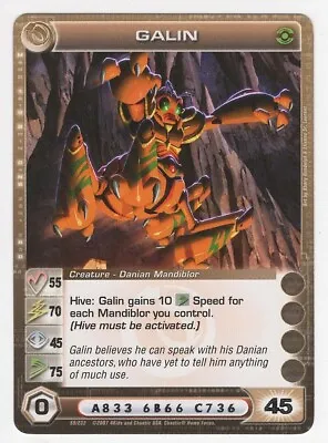 Chaotic Creature Card Danian Galin Min Energy • $1.25