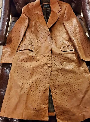 Genuine Ostrich  Dress Coat Top Coat Great Coat  BERNINI • $3500