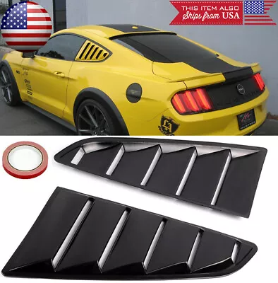 $25.99 • Buy Black Rear 1/4 Quarter Side Window Cover Louver Scoop Vent For 15-2020  Mustang
