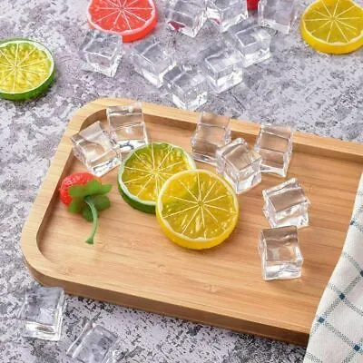 40Pcs Artificial Ice Cube Square Crystal Fake Ice Cubes DIY Decorations • £5.99