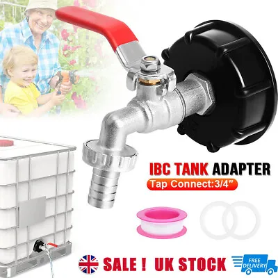 IBC Tank Adapter Connector S60X6 To Garden Tap With 3/4  Hose Fitting Fuel Water • £6.99