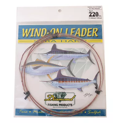 Momoi Diamond Monofilament XTRA Hard Wind On Leaders-25 Ft-Clear White 300 Lb • $22.99