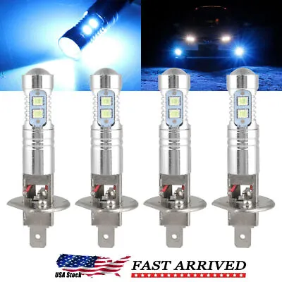 4x H1 LED Headlight Bulbs Kit 100W 8000K Ice Blue High Low Beam Fog Driving Lamp • $12.99