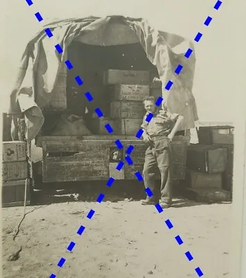 Original WW2 Era Photograph - Soldier Standing By Supply Truck - Egypt 1942 • $8.70