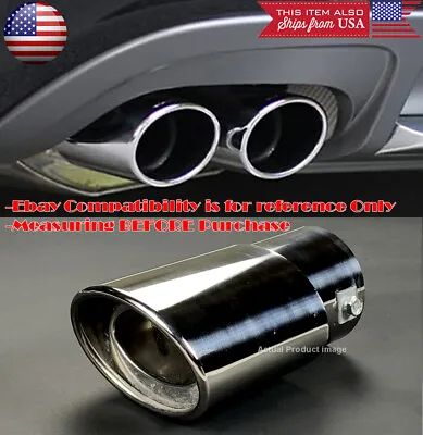 OE Polished Stainless Steel Exhaust Muffler Tip For Subaru Mazda 1.5-2  Pipe • $13.98