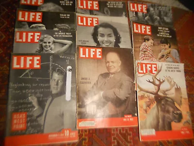 10 Lot LIFE MAGAZINE Lots ADS 1941 1951 1952 1954 S.S. UNITED STATES Eisenhower • $26.99