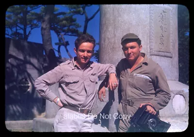 Orig 1940's RBK SLIDE View Of Military Servicemen Photographer With Camera • $17.99