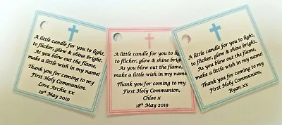 HOLY COMMUNION CANDLE FAVOURS GUEST LABELS ** TAGS  - Baptism / Christening  • £7.99