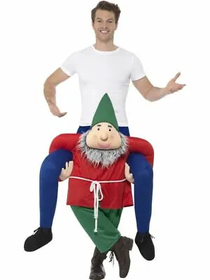 Mens Gnome Ride On Me Mascot Fancy Dress Carry Costume Piggy Back Xmas Outfit • £43.37
