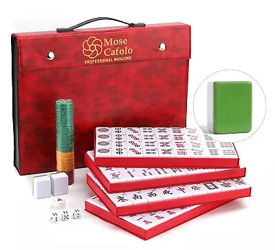 Professional Chinese Mahjong Set Large 144+2 Numbered Tiles Mah-jongg With Case • $49.99