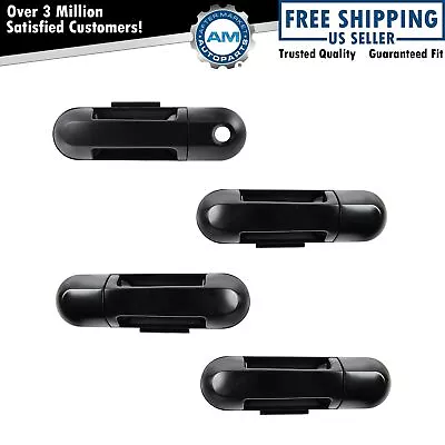 $43.61 • Buy Door Handle Front Rear Outer Black Smooth Kit Set Of 4 For Explorer Mountaineer
