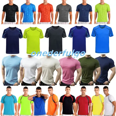 Mens Quick Dry Rash Guard Swim Shirts Sun Protection UPF 50+ Performance T-Shirt • $13.66