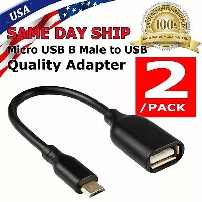 2X Micro USB B Male To A Female OTG Adapter Converter Cable For Android Samsung • $3.95