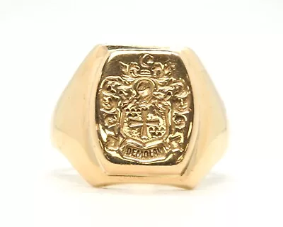 10k Yellow Gold Balfour Demolay Men's Estate Ring Size 10.25 Knight Shield • $799.99