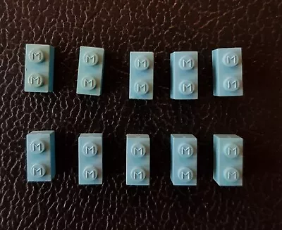 LEGO DENMARK VINTAGE MODULEX MINI LEGO 10 BRICKS 2x1 WITH M LOGO ON TOP • $2.50