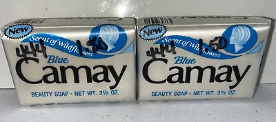 Vintage Lot Of 2 Camay Beauty Bar Gentle Soap Blue 3.5 Oz Sealed NOS • £14.47