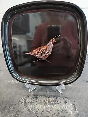 MCM Couroc Pheasant Black Laqure Serving Tray 1960's • $15