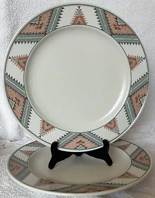 Dinner Plates Mikasa Intaglio Santa Fe Set Of 2 American Southwest Culture Aztec • $59