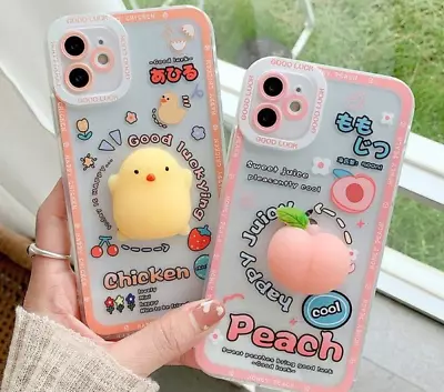 $13.99 • Buy Cute Chicken/Peach Squishy Phone Cases For Iphones