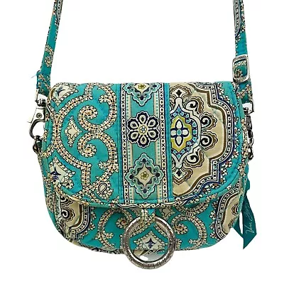 Vera Bradley Small Totally Turq Flip Open Crossbody Hip Bag Turquoise • $12.09