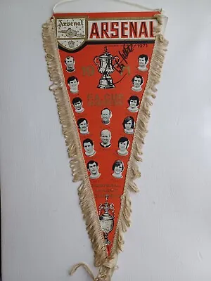 Arsenal 1971 Fa Cup Winners Pennant Signed By Charlie George • £30