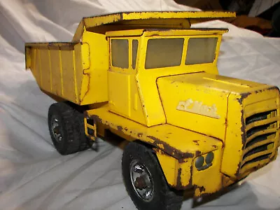 Vintage Large Mighty Buddy L Mack Quarry Dump Truck Pressed Steel Toy Bulldog • $49.99