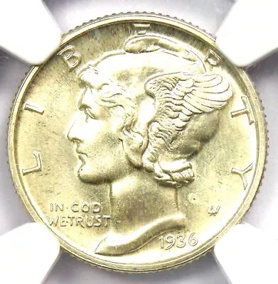 1936 Proof Mercury Dime 10C Coin - NGC PR67+ Plus Grade (PF67+) - $8000 Value • $3548.25