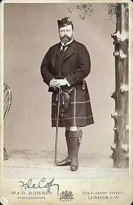 Edward Vii Prince Of Wales At Age 48 In 1889 Wearing Dress Kilt OLD PHOTO • £5.32