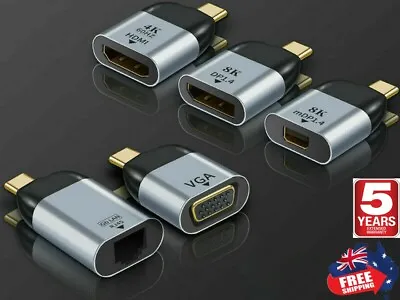 $12.44 • Buy 8K 60Hz USB-C Adapter Type-C To Hdmi  Vga/ DP / RJ45 / Mini DP HD Vdeo Converter