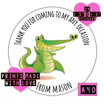 £1.70 • Buy Crocodile Party Bag Stickers  Baby Shower , Christening Teacher Personalised A40
