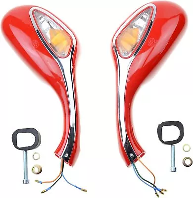 8mm Pair Of Red Mirrors Scooter Moped Go Kart Bike GY6 50cc 150cc 125cc Taotao • $25.10