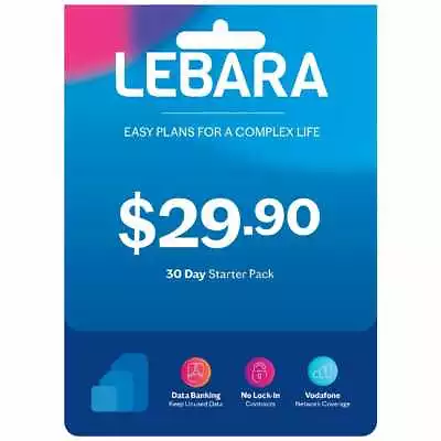 Lebara $29.90 Starter Kit ( 3 In 1 Sim ) • $27