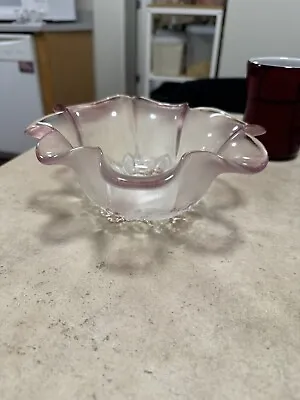 Vintage Mikasa Pink Rosella Crystal Serving Dish • $40