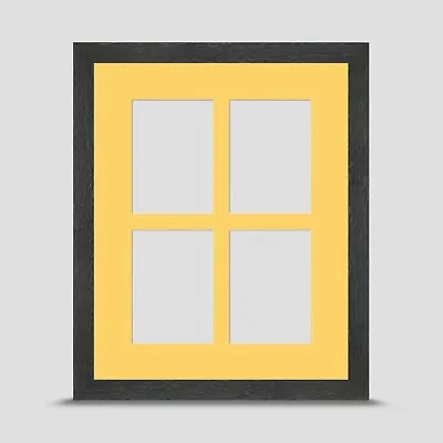 Grey Photo Frame 10x8 Inch Inc PRIMROSE Mount For Four 3.5x2.5 ACEO ART PRINT • £18.45