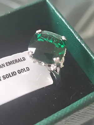 Russian 5.31 Carat Emerald Set In 10 Carat Solid White Gold.size 7/C New .  • £110