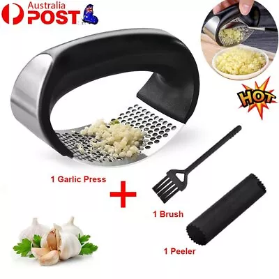 $9.93 • Buy Stainless Steel Garlic Press Crusher Rocker Rocking Mincer Squeezer Kitchen Tool