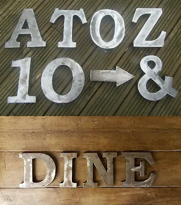 8  LARGE WALL MOUNTED Steel Letters Rustic Numbers Decor Sign Lettering Word • £17.99