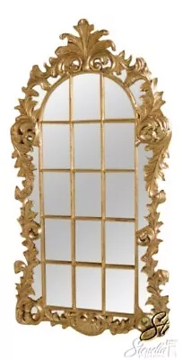 39406: Fancy Venetian Style Silver Decorator Wall Mirror W. Plume Top • $495