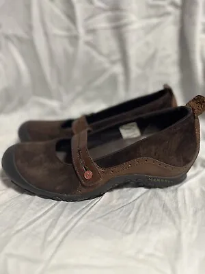 Merrell J46498 Plaza Bandeau Brown Leather Mary Jane Comfort Shoes Women Size 9 • $21.95