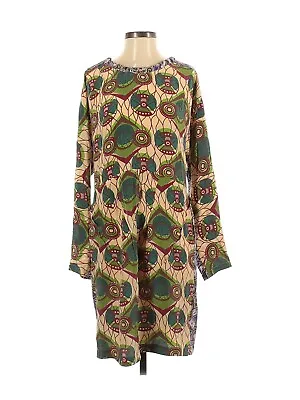 2012 MARNI At H&M Green Purple Multi Batik Print Silk Dress - US 4  • $40