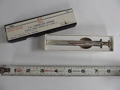 Vintage Glass Medical Equipment - BD Yale Tuberculin Syringe - 1cc Becton-#1 • $20