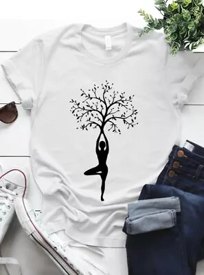 Woman Yoga Tree T Shirt %100 Premium Cotton • £12.95