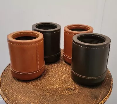 (4) Vintage Leather Dice Gambling Game Cups • $24.95